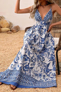 Hawaiian V Neck Short Sleeve Floral Dress