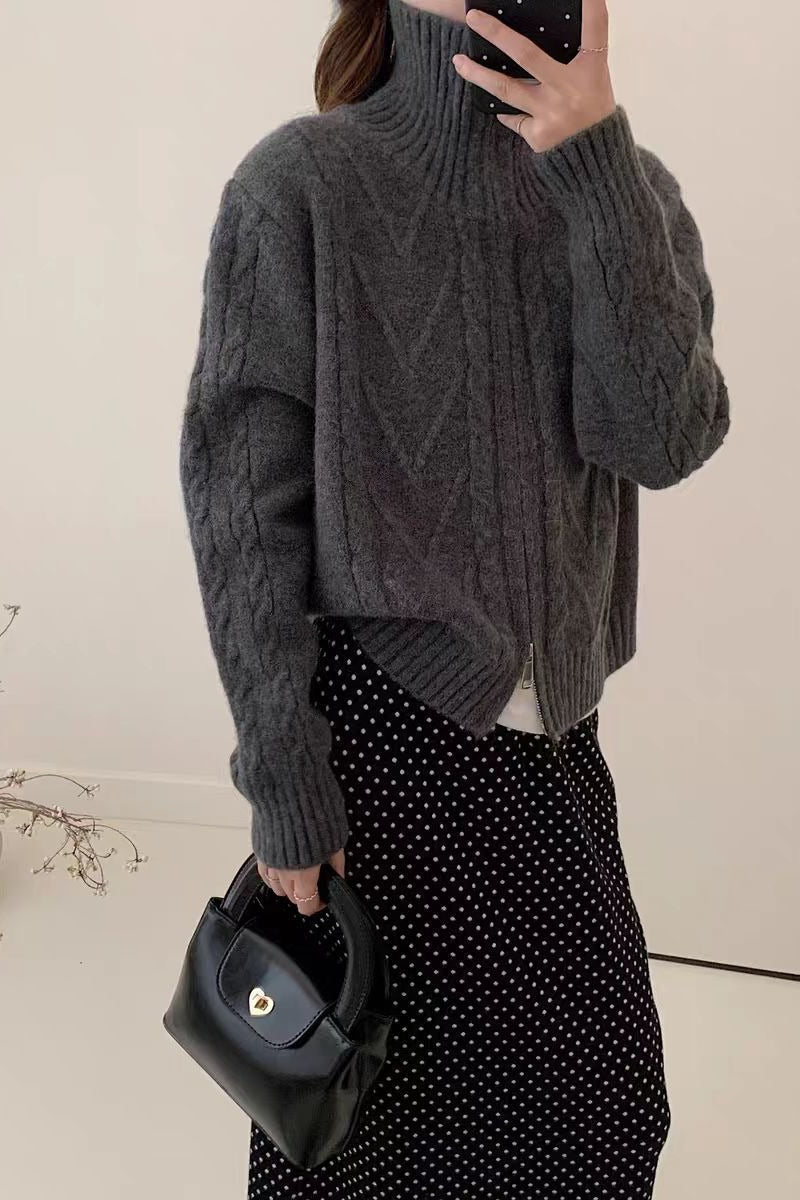 Turtleneck Cable Knit Sweater