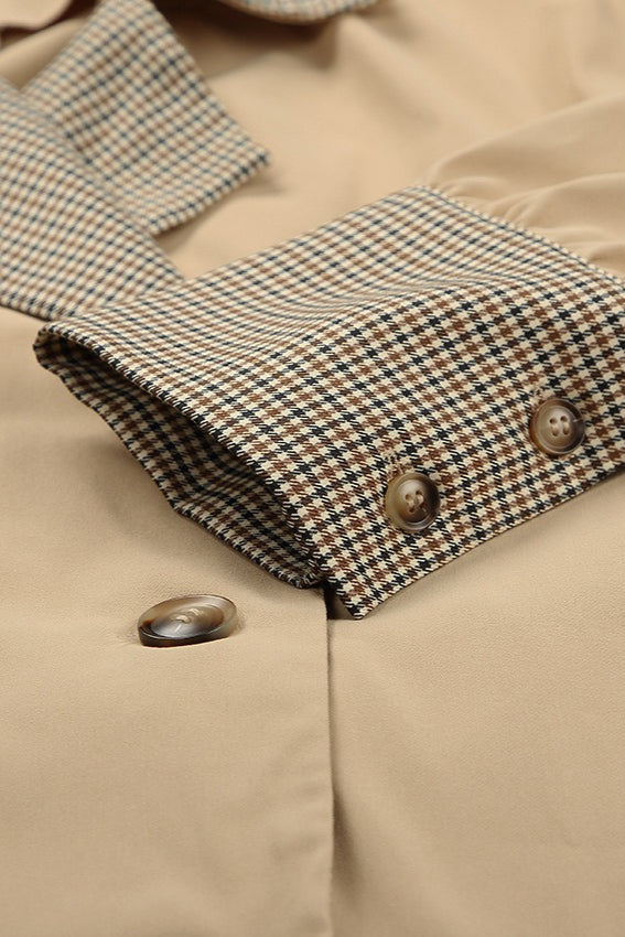 Retro Paneled Double Breasted Trench Coat