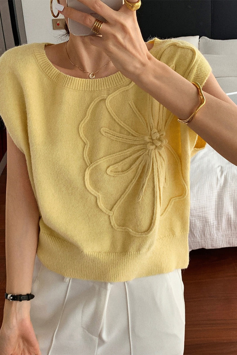 Casual Short Sleeve Minimal Sweater