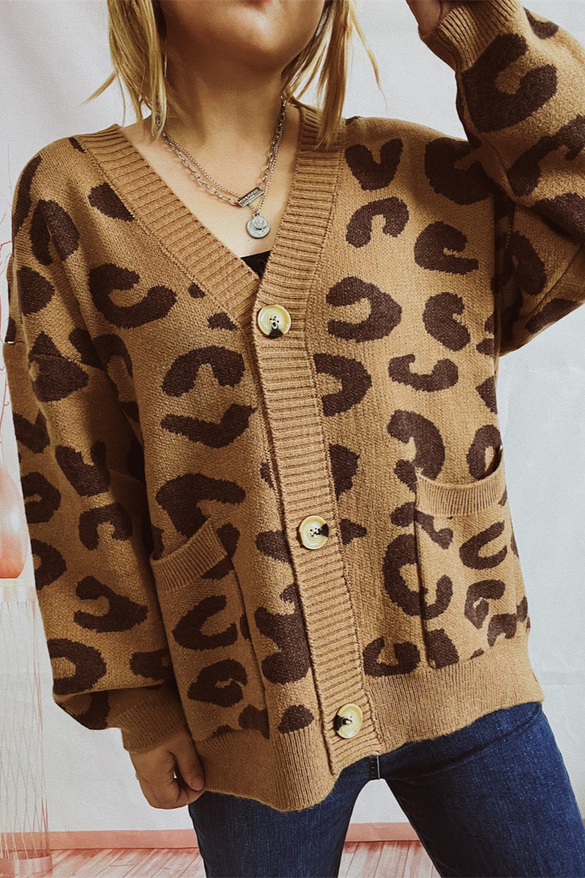 Casual Leopard Long-Sleeve Cardigan