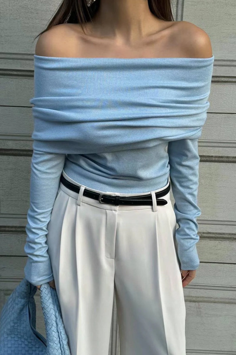 Off Shoulder Slim Fit Sweater
