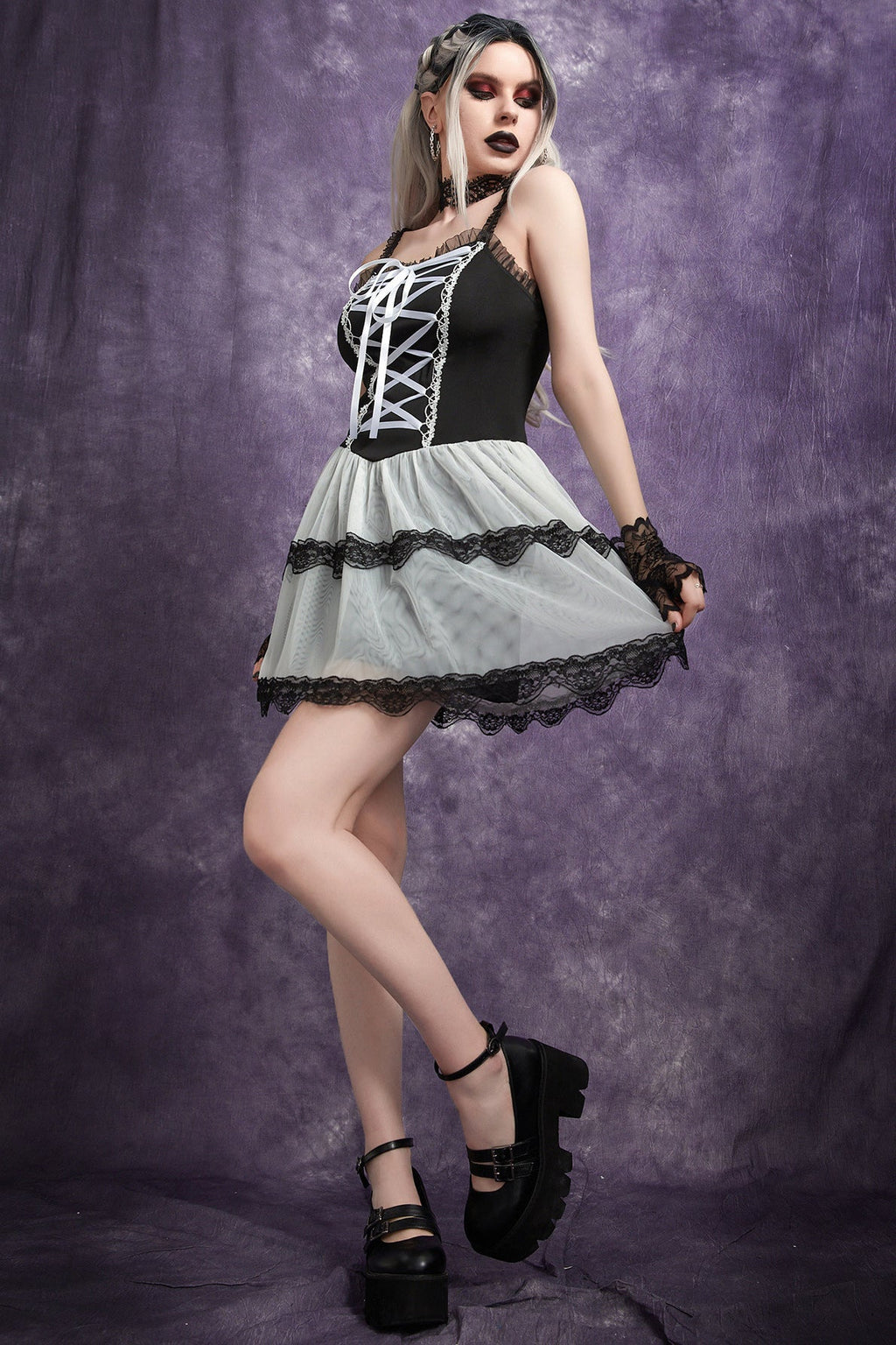 Ivory Lace Gothic Dress