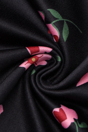 Lace Ruffle Mesh Floral Dress