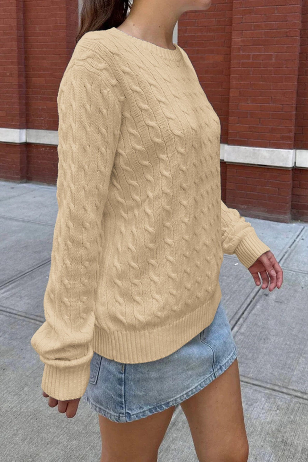 Minimal Solid Long Sleeve Sweater