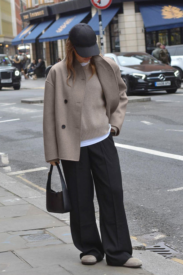 Brown Double Breasted Blazer Coat