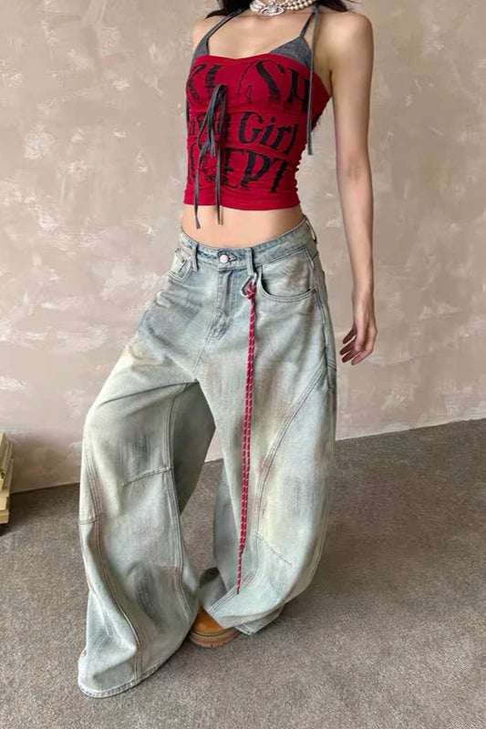 Vintage Light Blue Wide Leg Jean