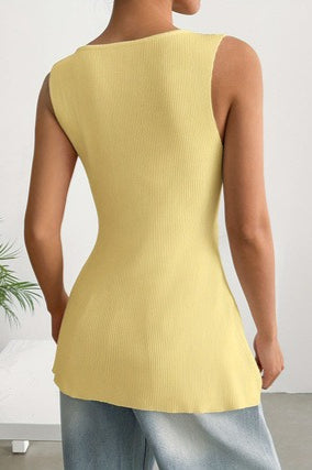 Minimal Sleeveless Knit Sweater