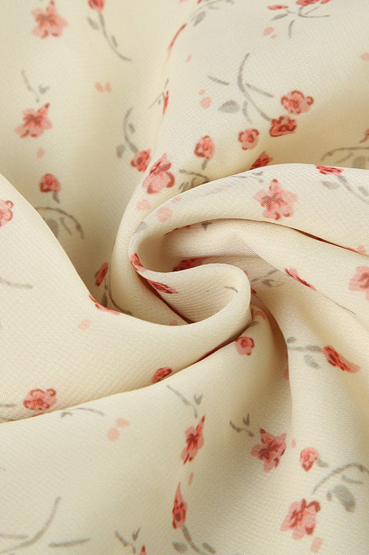 Alluring Smocked V Neck A Line Maxi Floral Dress