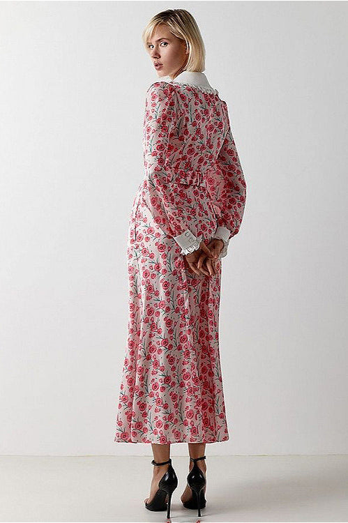 Cinched Waist Stylish Floral Dress