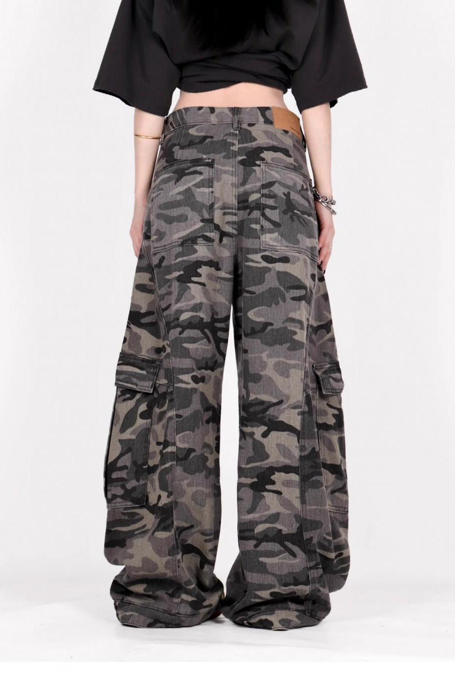 Retro Camo Wide-Leg Pant