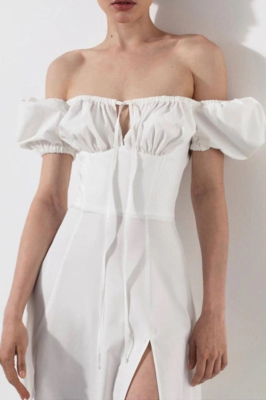 Tied Strap Split Hem Maxi Dress