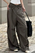 Y2K Retro Cuffed Button Pant