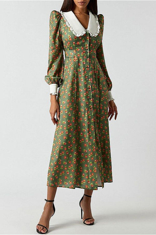 Cinched Waist Stylish Floral Dress
