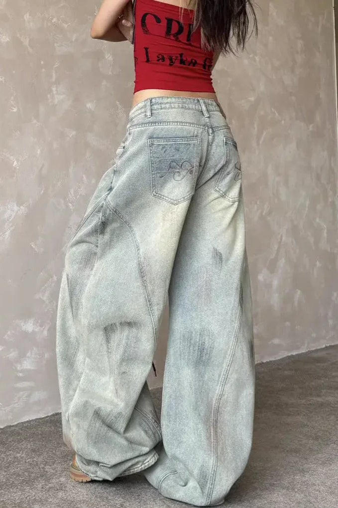 Vintage Light Blue Wide Leg Jean