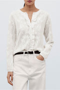 Gentle Stand-Collar Lace Cutout Cardigan