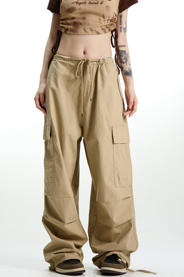 Retro Khaki Wide-Leg Pant