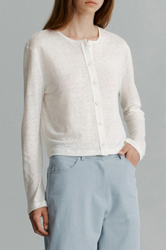 Plain Button Knit Cardigan