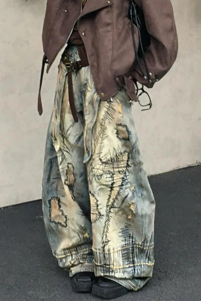 Retro Denim Wide Leg Jean