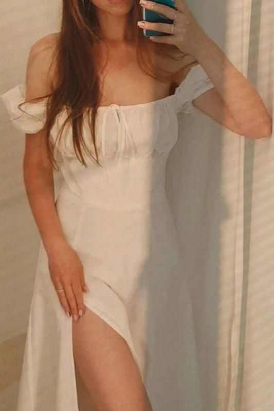 Tied Strap Split Hem Maxi Dress