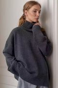 Plain High Neck Knit Sweater