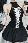 Street Halter Tie Gothic Dress