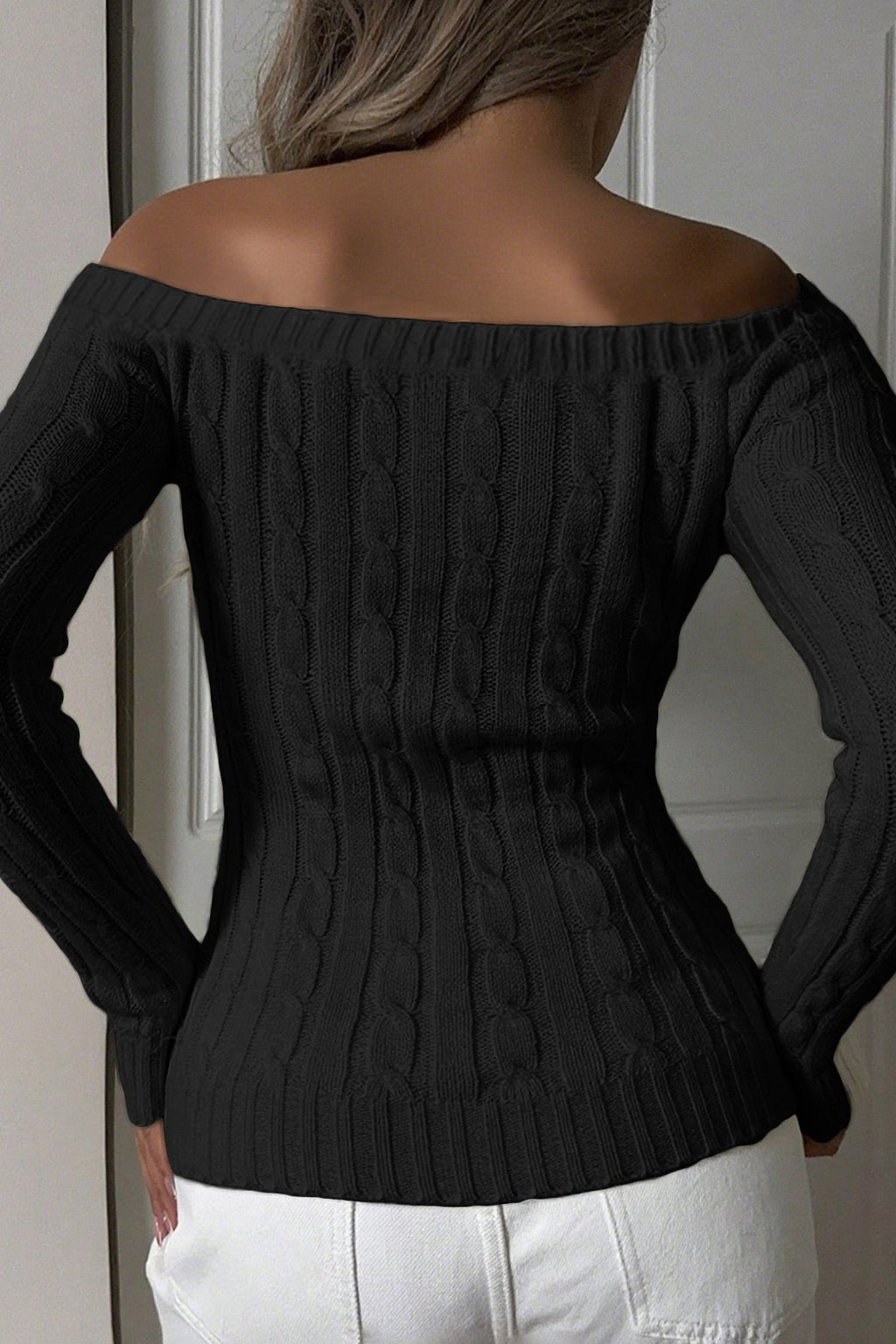 Fitted Off Shoulder Chic Sweater