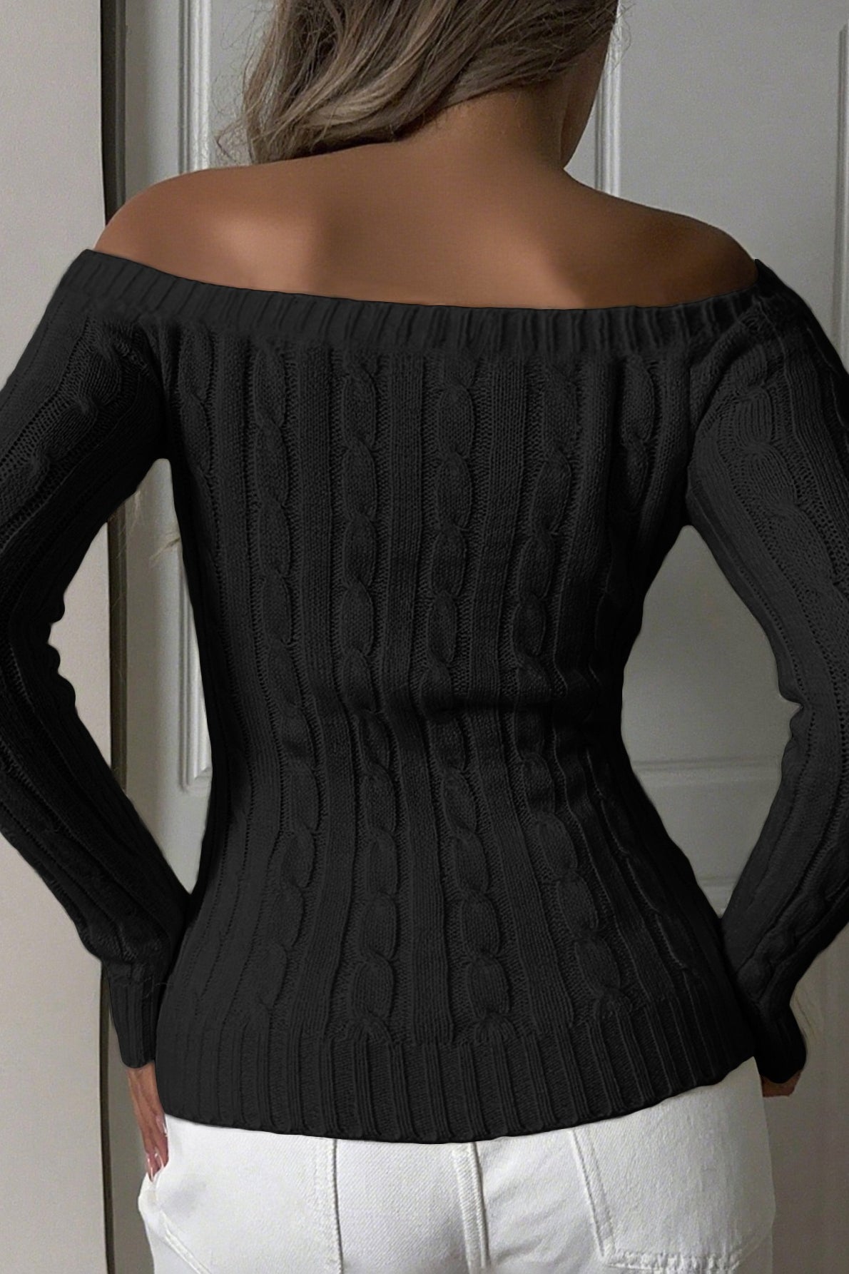 Fitted Off Shoulder Chic Sweater