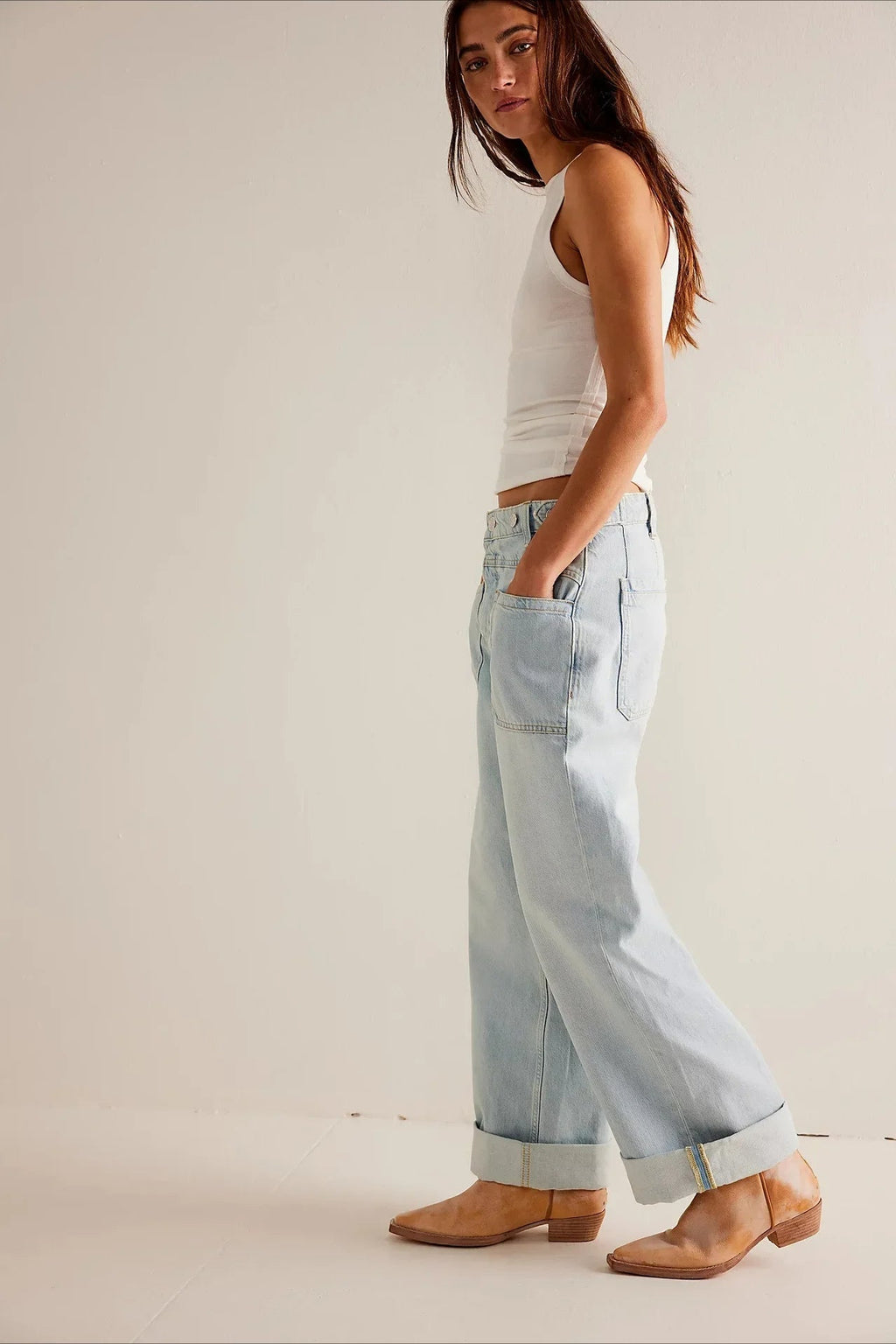 Vintage Washed Wide Leg Jean