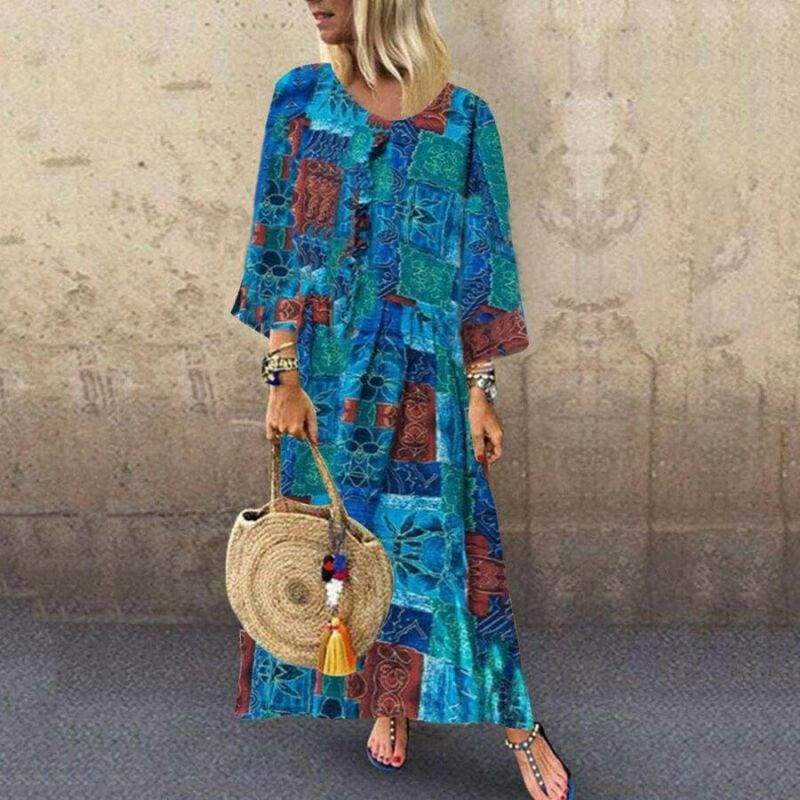 Boho Floral Long Summer Maxi Dress
