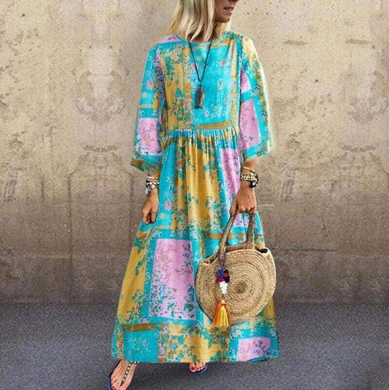 Boho Floral Long Summer Maxi Dress