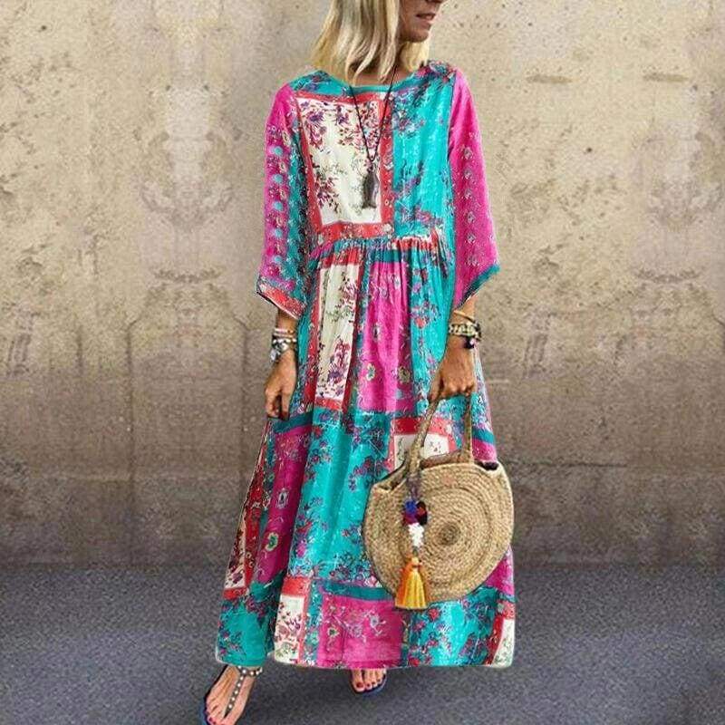 Boho Floral Long Summer Maxi Dress
