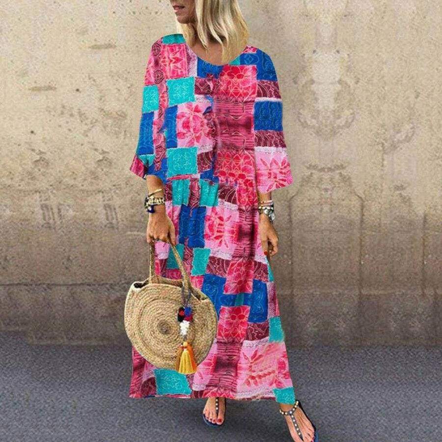 Boho Floral Long Summer Maxi Dress