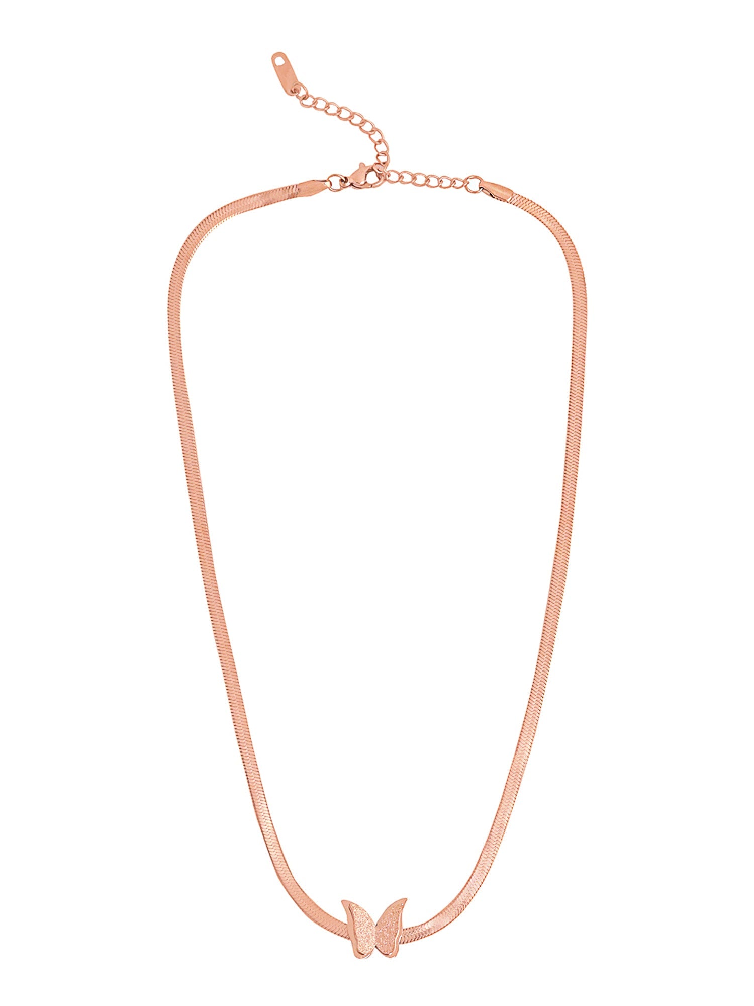 Rose Gold Butterfly Pendant Necklace