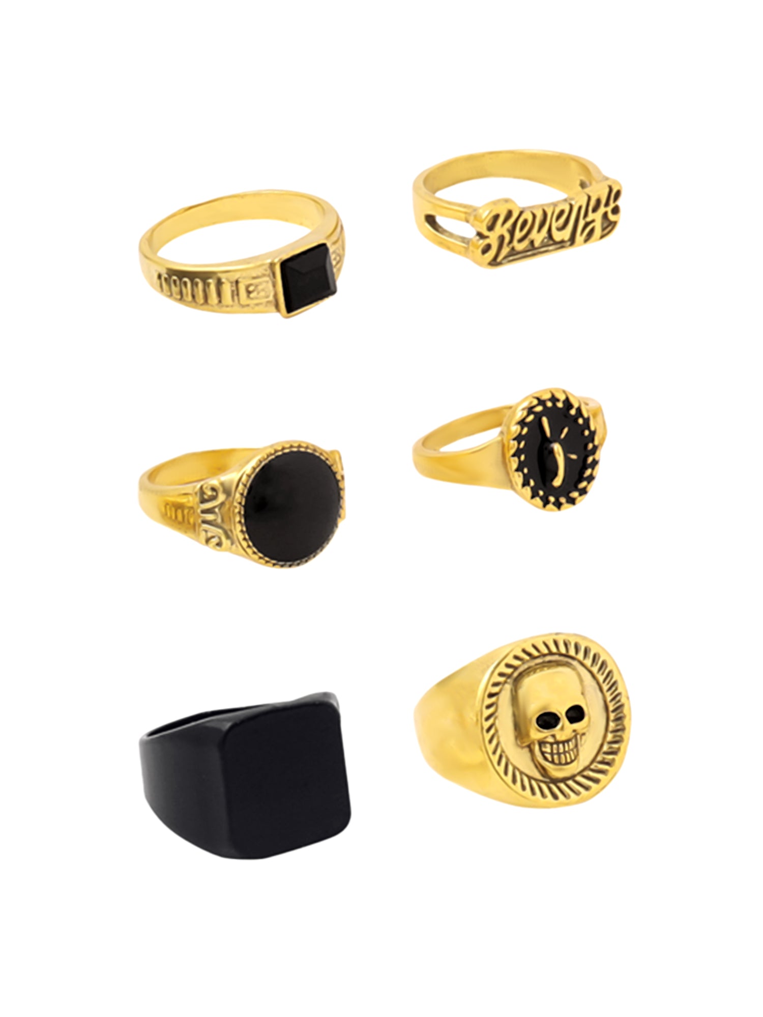 Gold Plated Six Piece Multi Color Ring