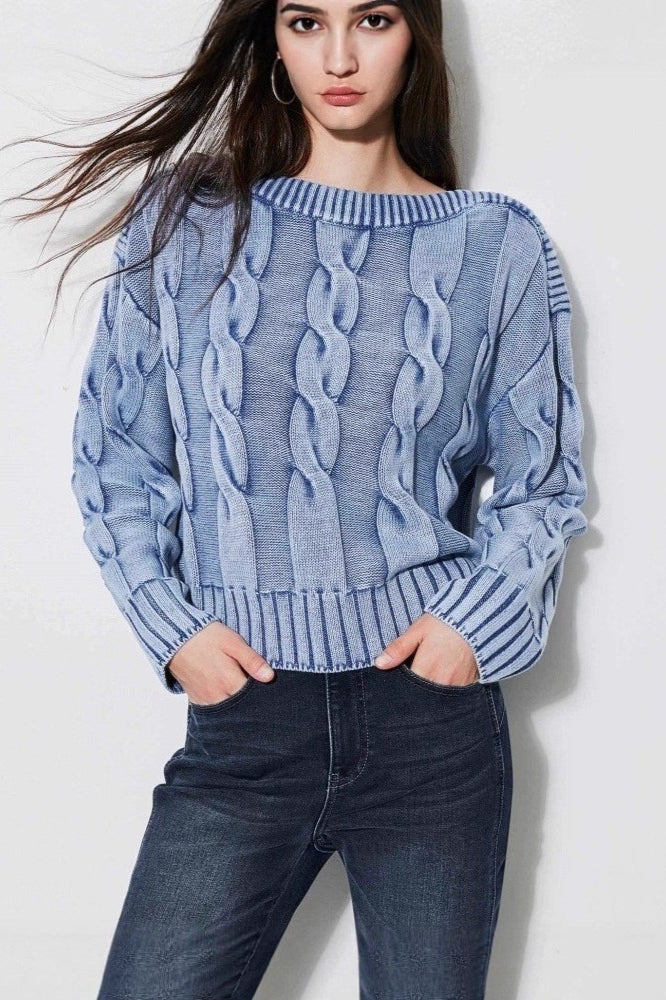 Classic Cable Off Shoulder Sweater