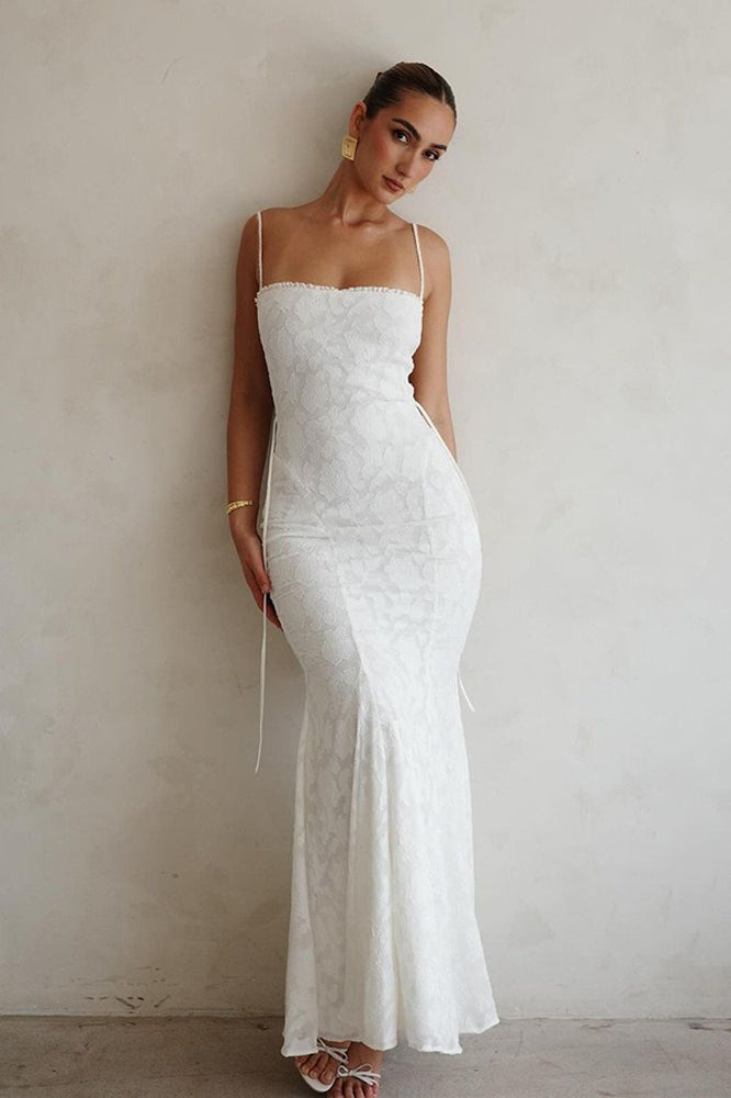 Strappy Open Back Fitted Maxi Dress
