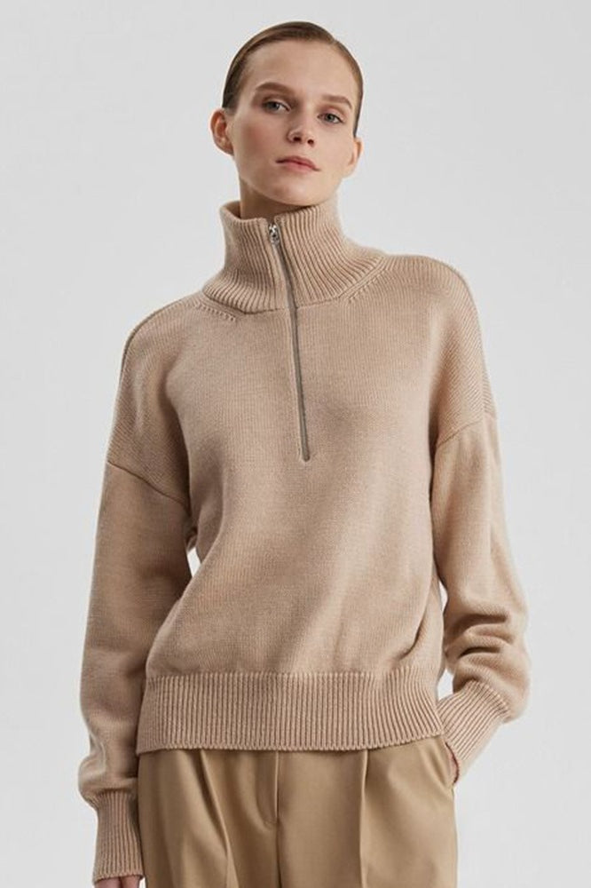 Warm Half Zip Knitted Sweater