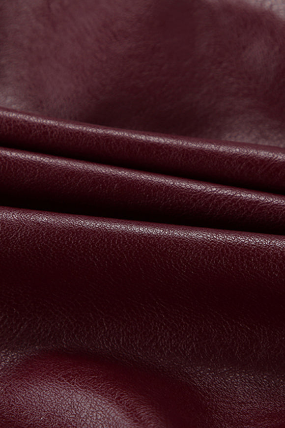 Burgundy Retro Biker Coat