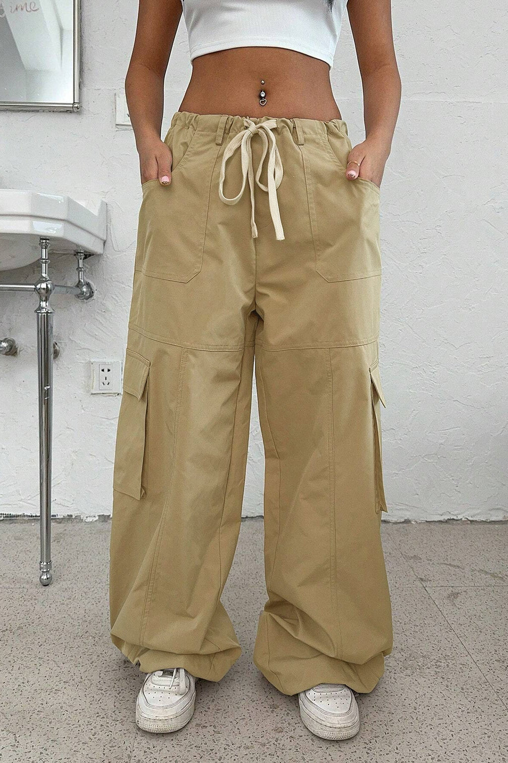 American Style Elastic Waist Utility Pant