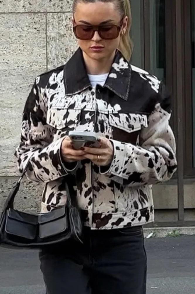 Retro Print Long Sleeve Shirt Coat