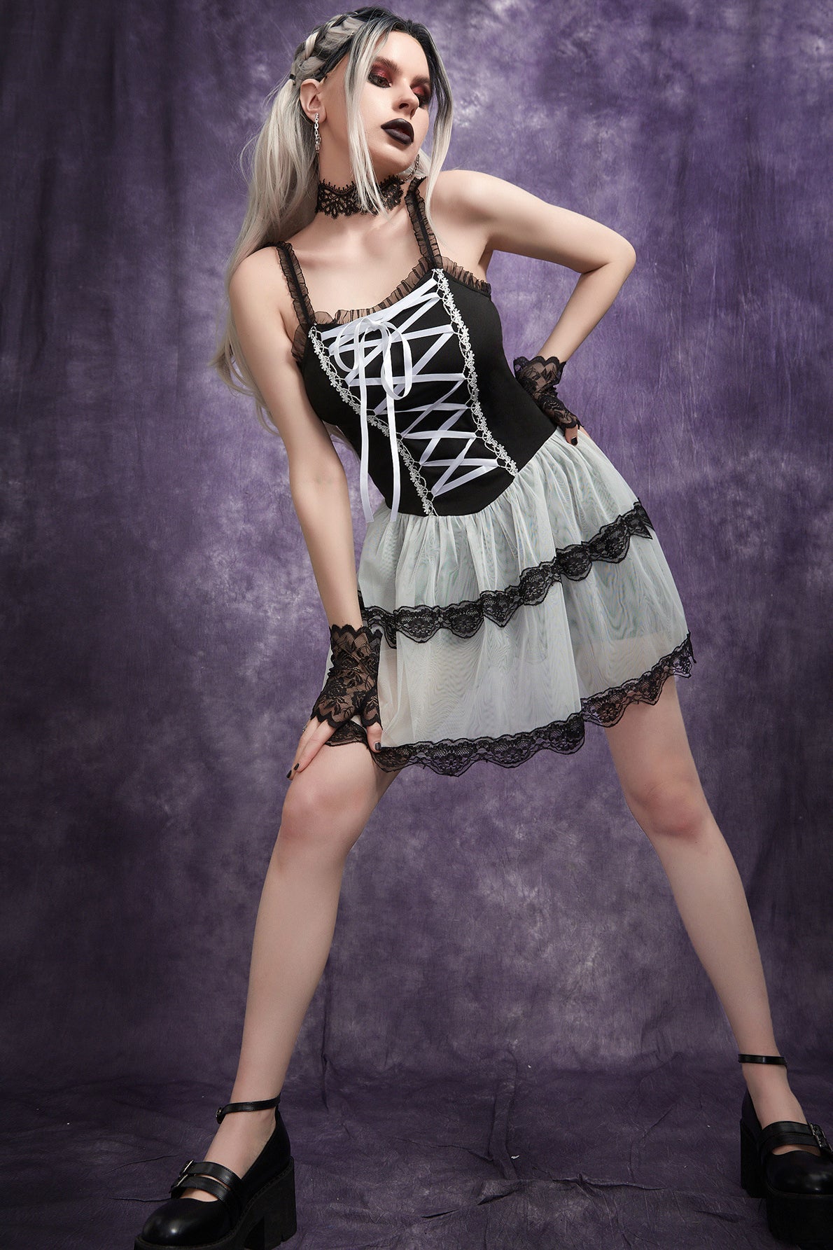 Ivory Lace Gothic Dress