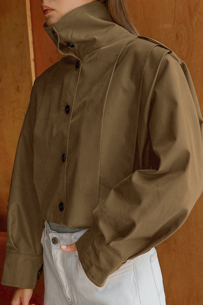 Chic Pleated Detail Mini Coat