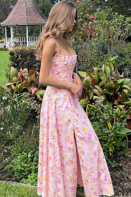Spliced Tube Sweet Floral Dress