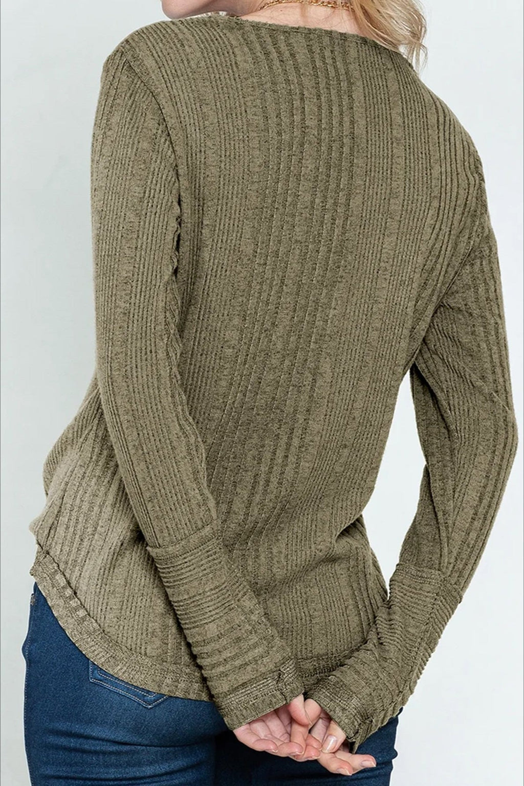 Loose Knit V Neck Sweater