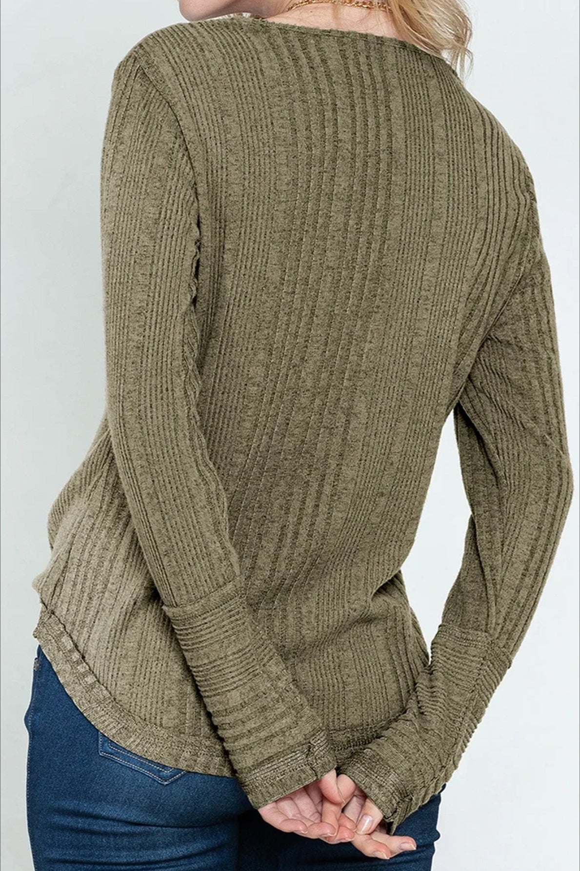 Loose Knit V Neck Sweater