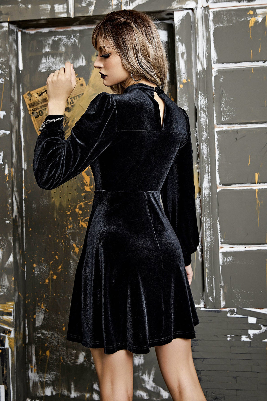 Lantern Arm Gothic Dress