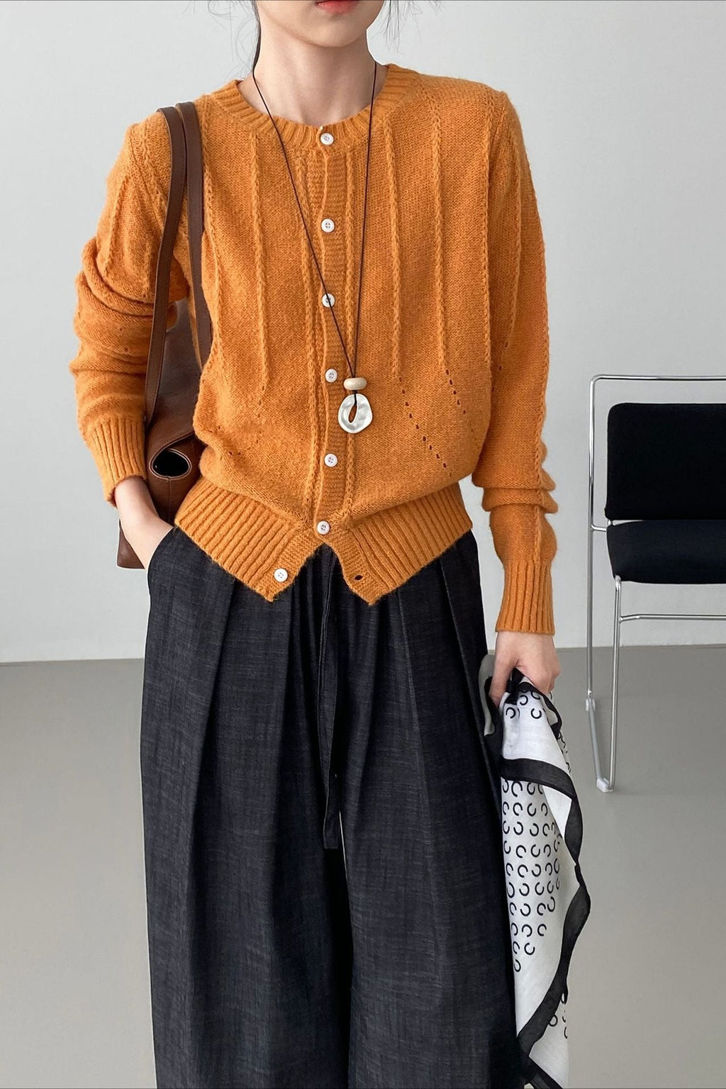 Elegant Wool Knit Cardigan