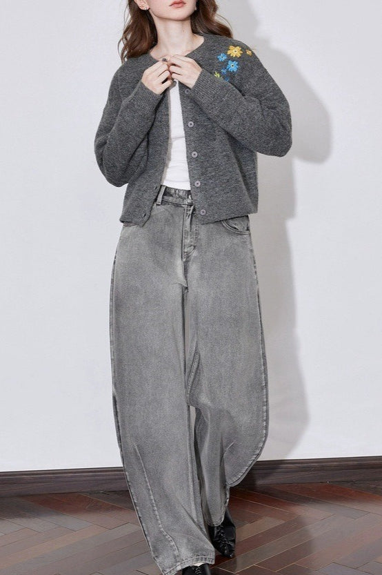 Floral Embroidery Knit Sweater