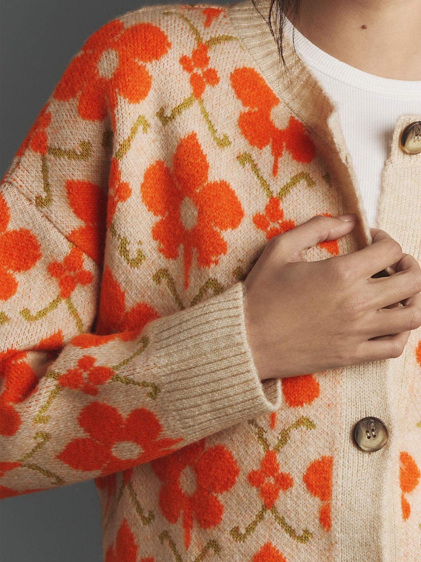 Long-Sleeve Patterned Cardigan